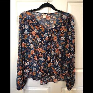 Mossimo Supply Co. Floral wrap blouse